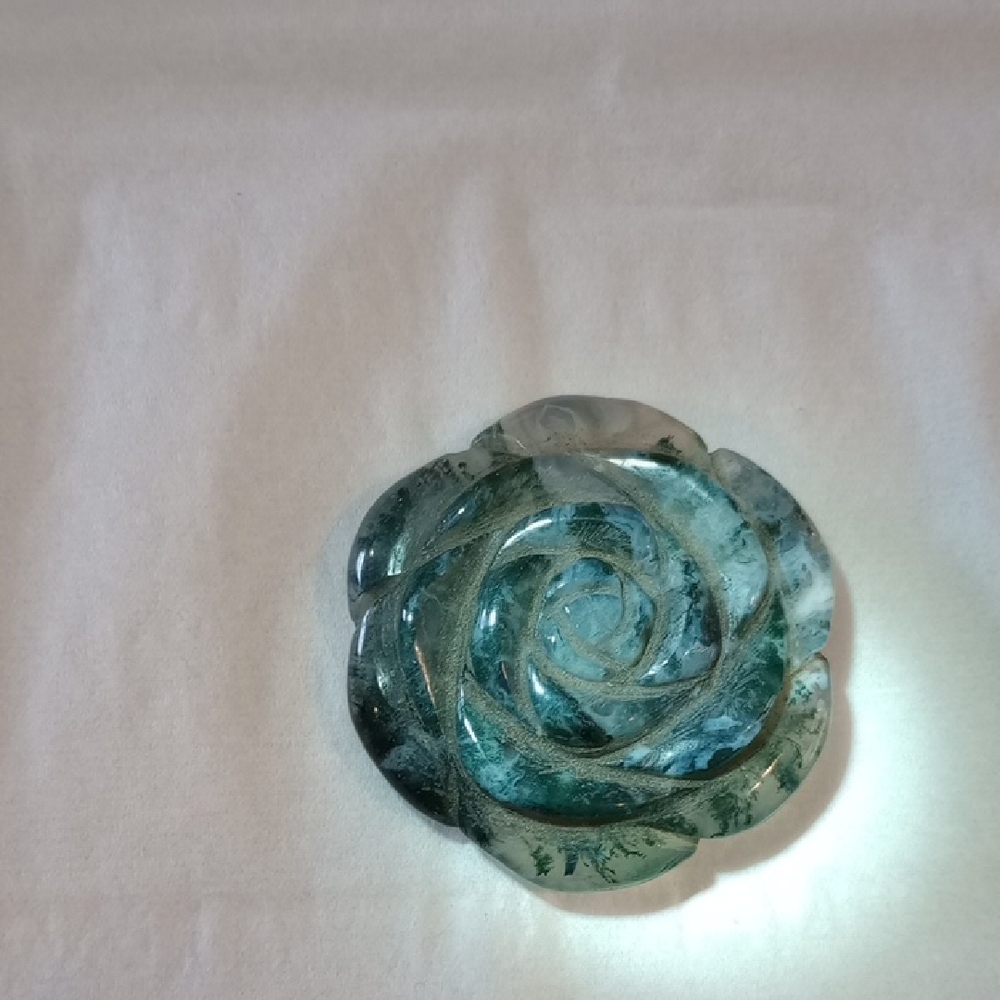 Moss Agate Flower Pendant - Picture 2 of 4